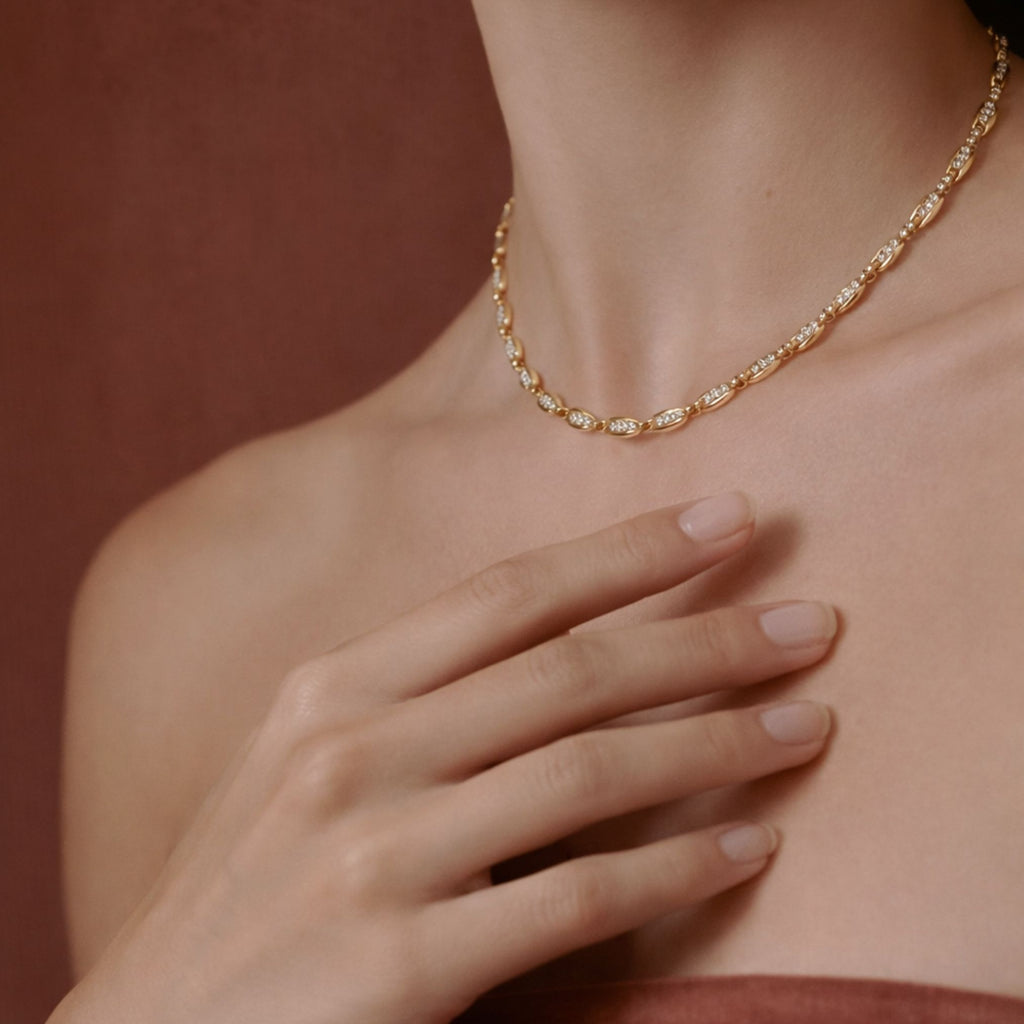 Aurelia Pavé Link Necklace