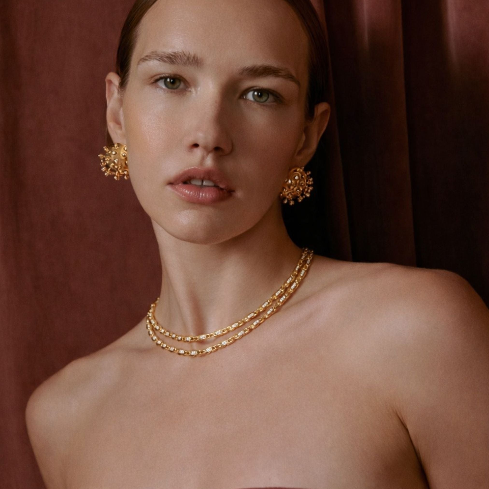 Aurelia Pavé Link Necklace