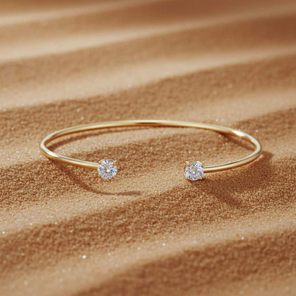 Classic Open Cuff Moissanite Bangle