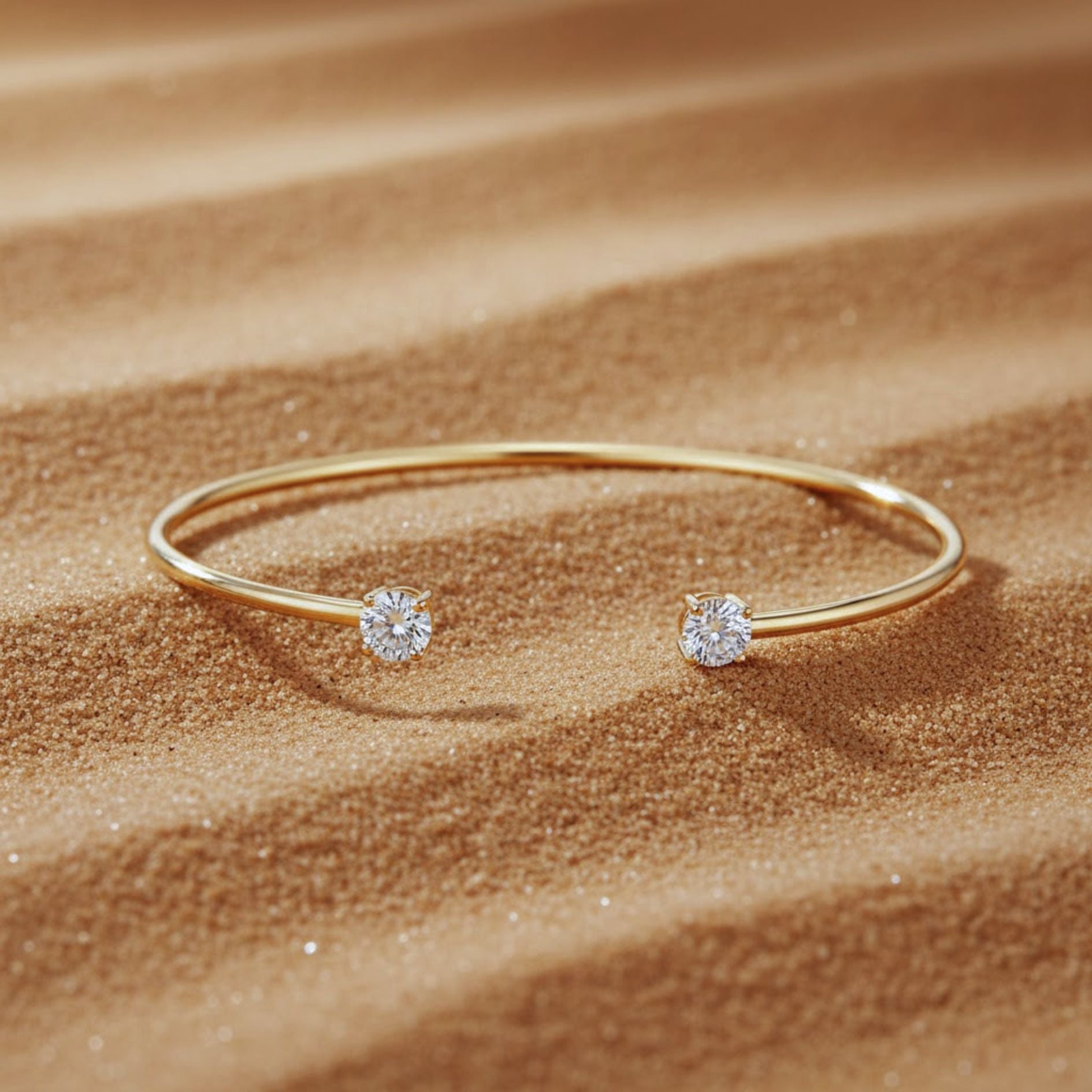 Classic Open Cuff Moissanite Bangle