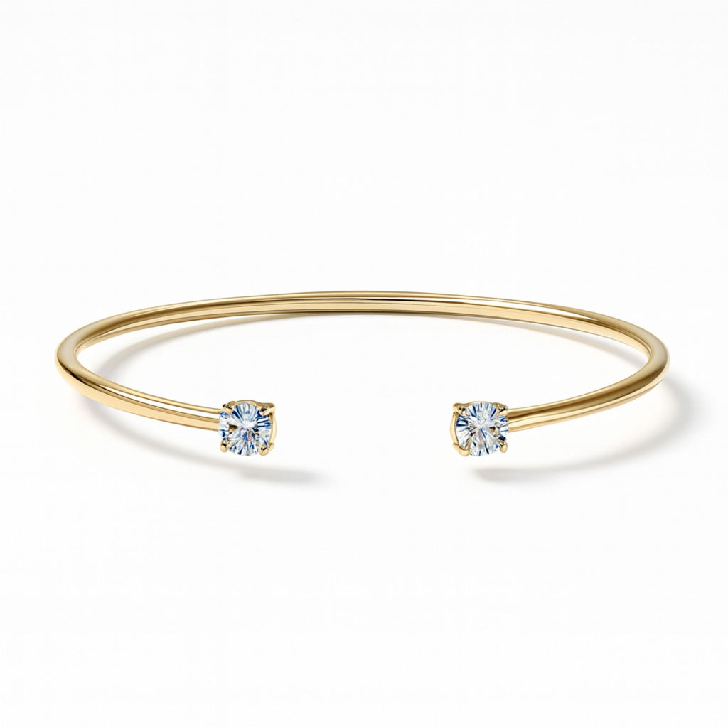 Classic Open Cuff Moissanite Bangle