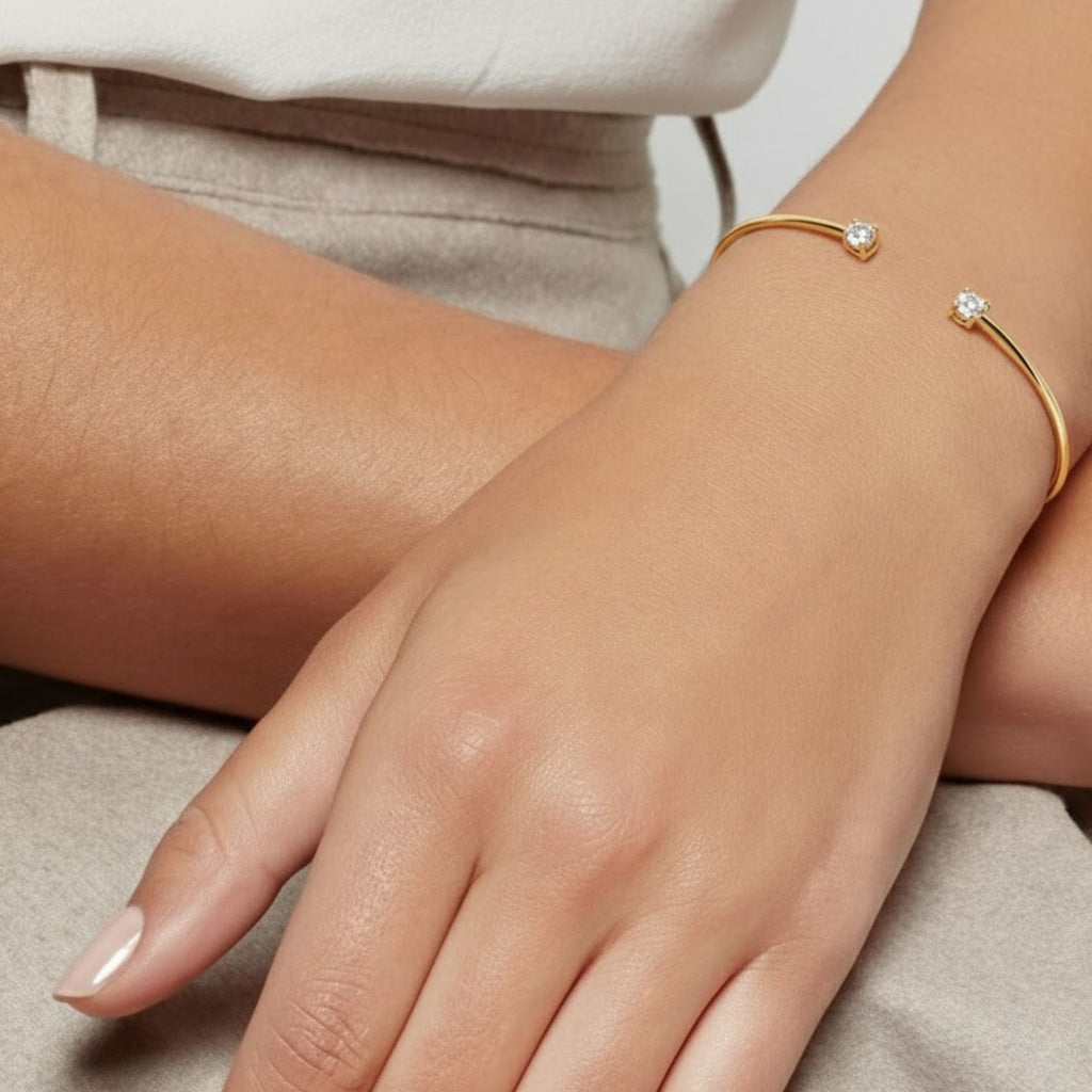 Classic Open Cuff Moissanite Bangle