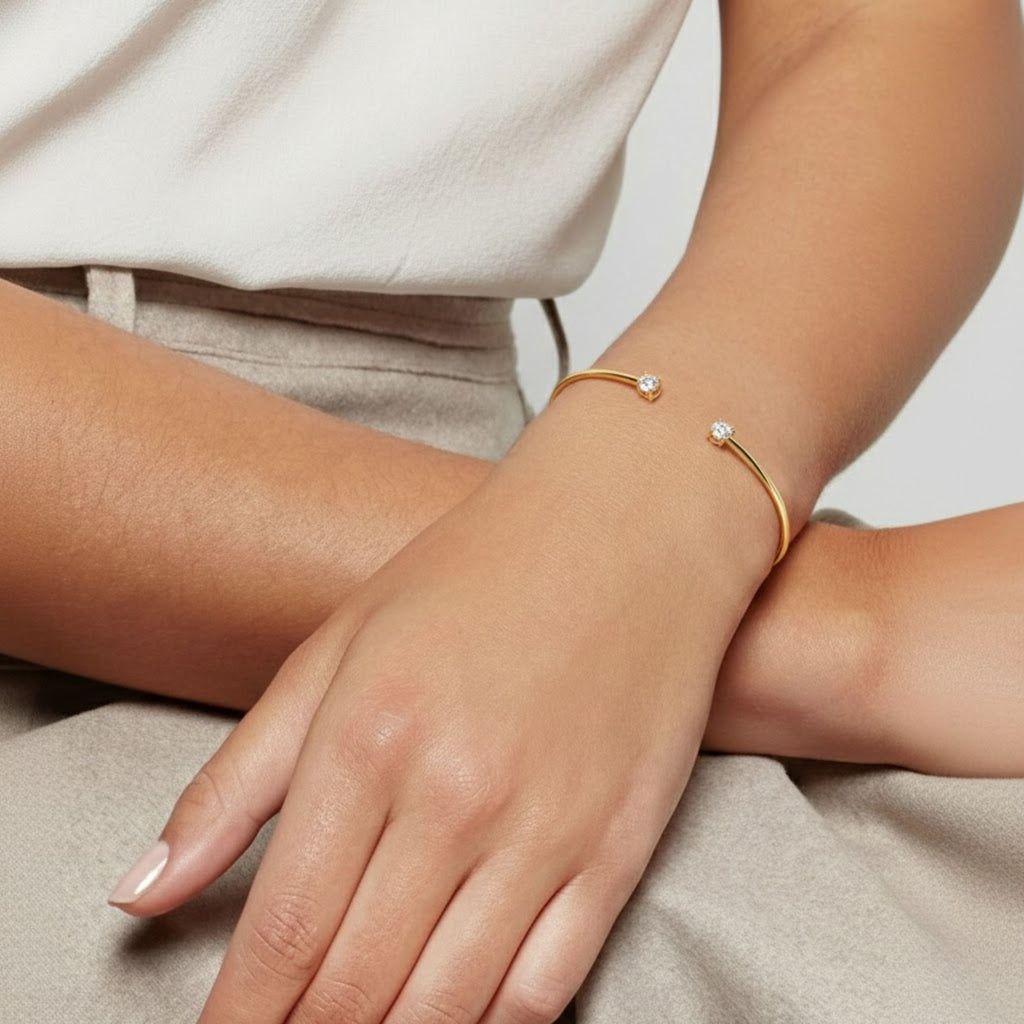 Classic Open Cuff Moissanite Bangle
