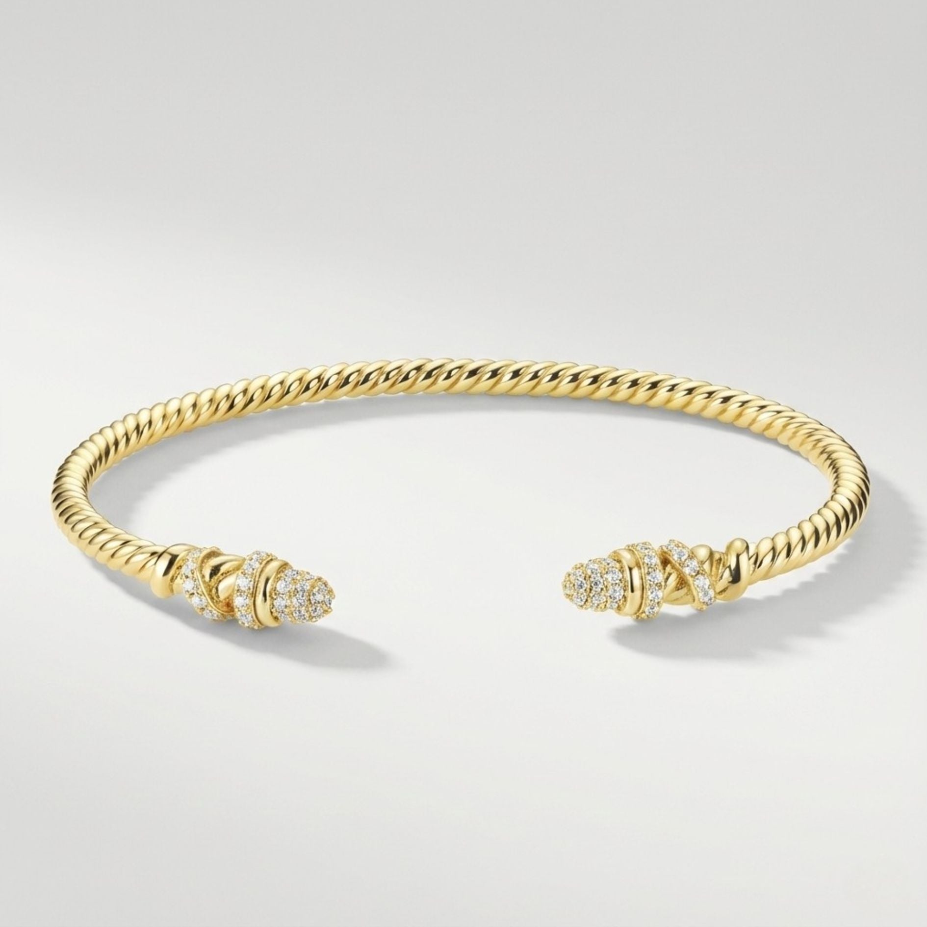Twisted Pavé Cuff Bangle