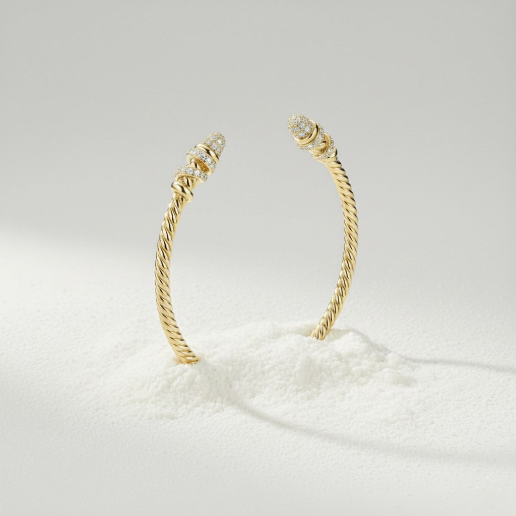 Twisted Pavé Cuff Bangle