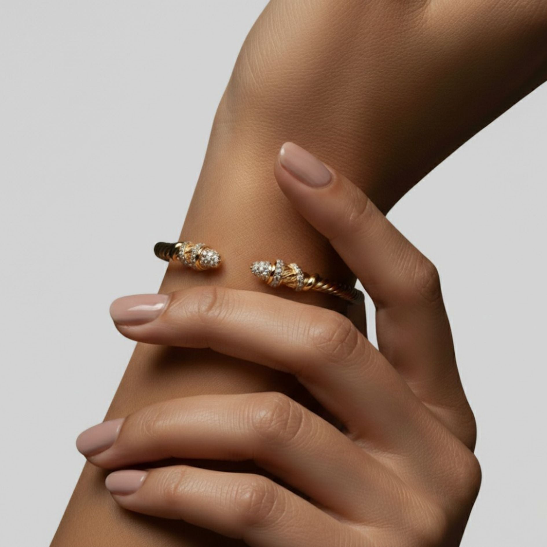 Twisted Pavé Cuff Bangle