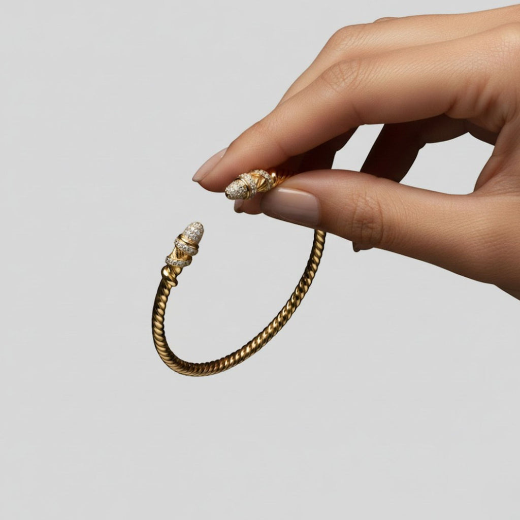 Twisted Pavé Cuff Bangle