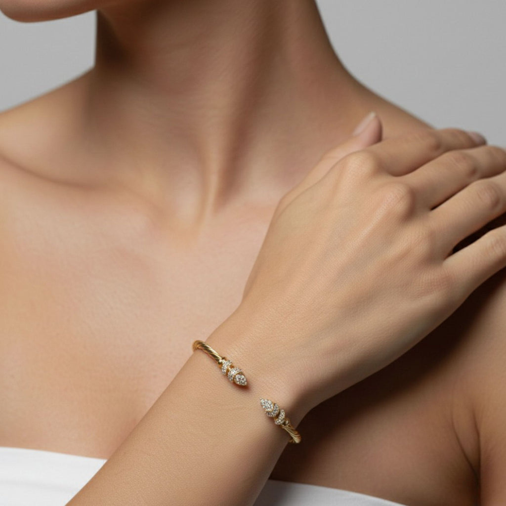 Twisted Pavé Cuff Bangle