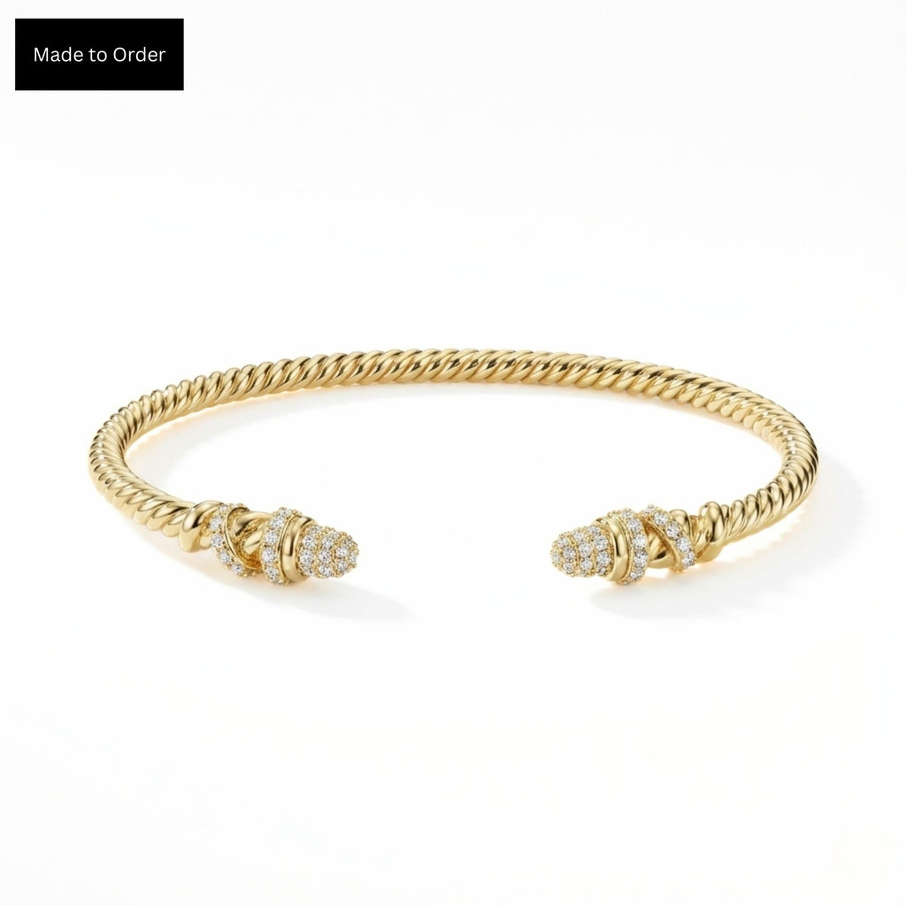 Twisted Pavé Cuff Bangle