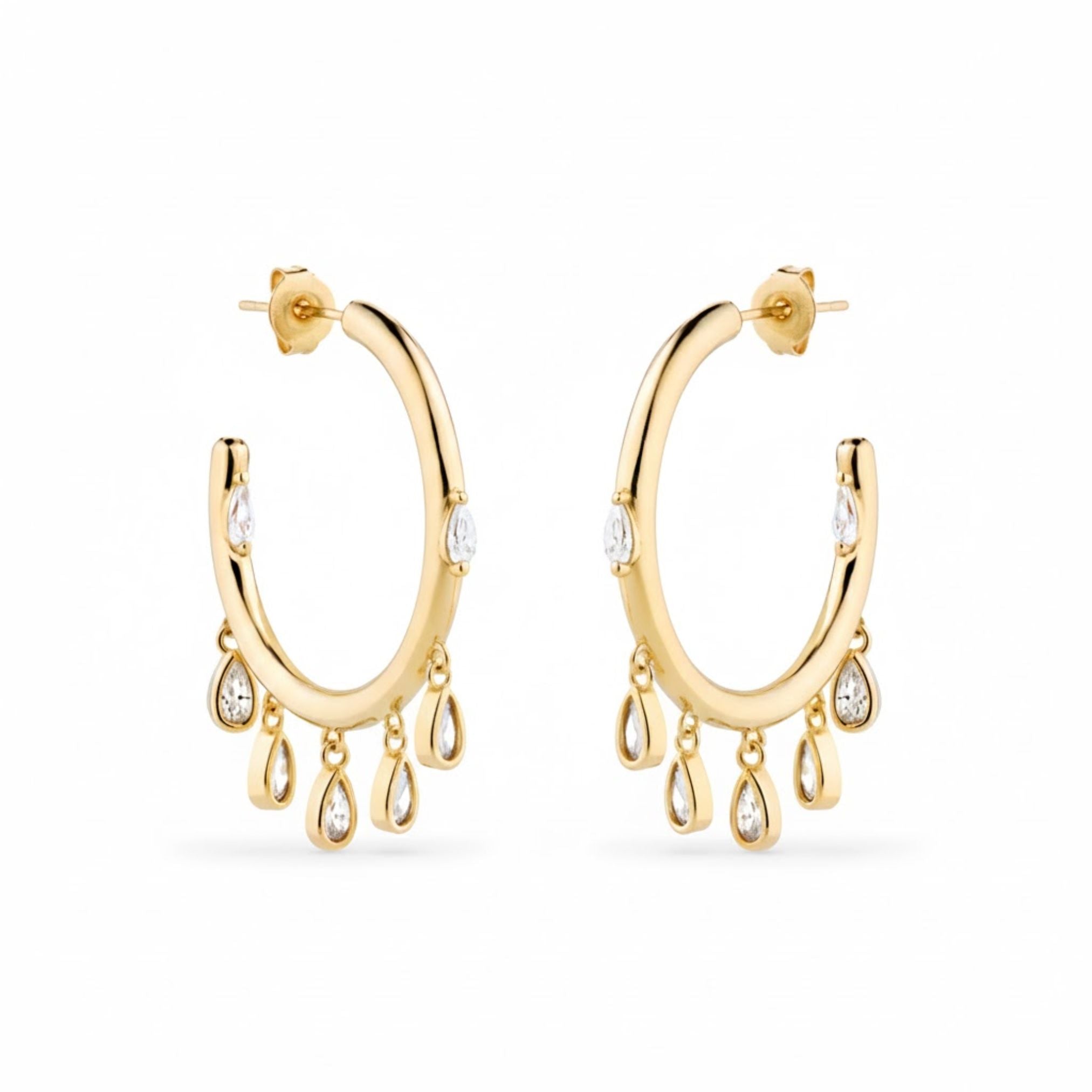 Celestial Droplet Hoop Earrings