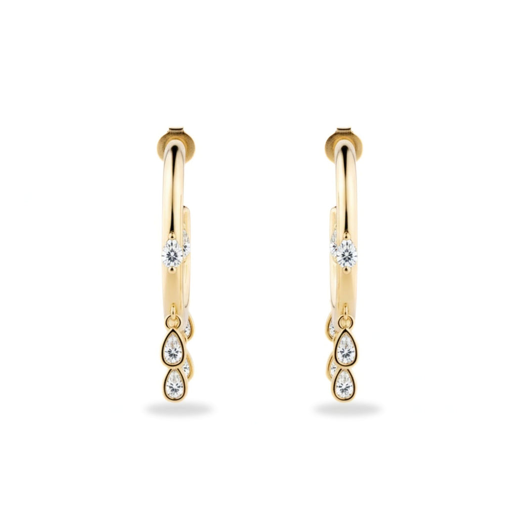 Celestial Droplet Hoop Earrings