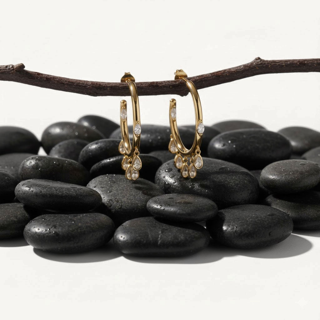 Celestial Droplet Hoop Earrings