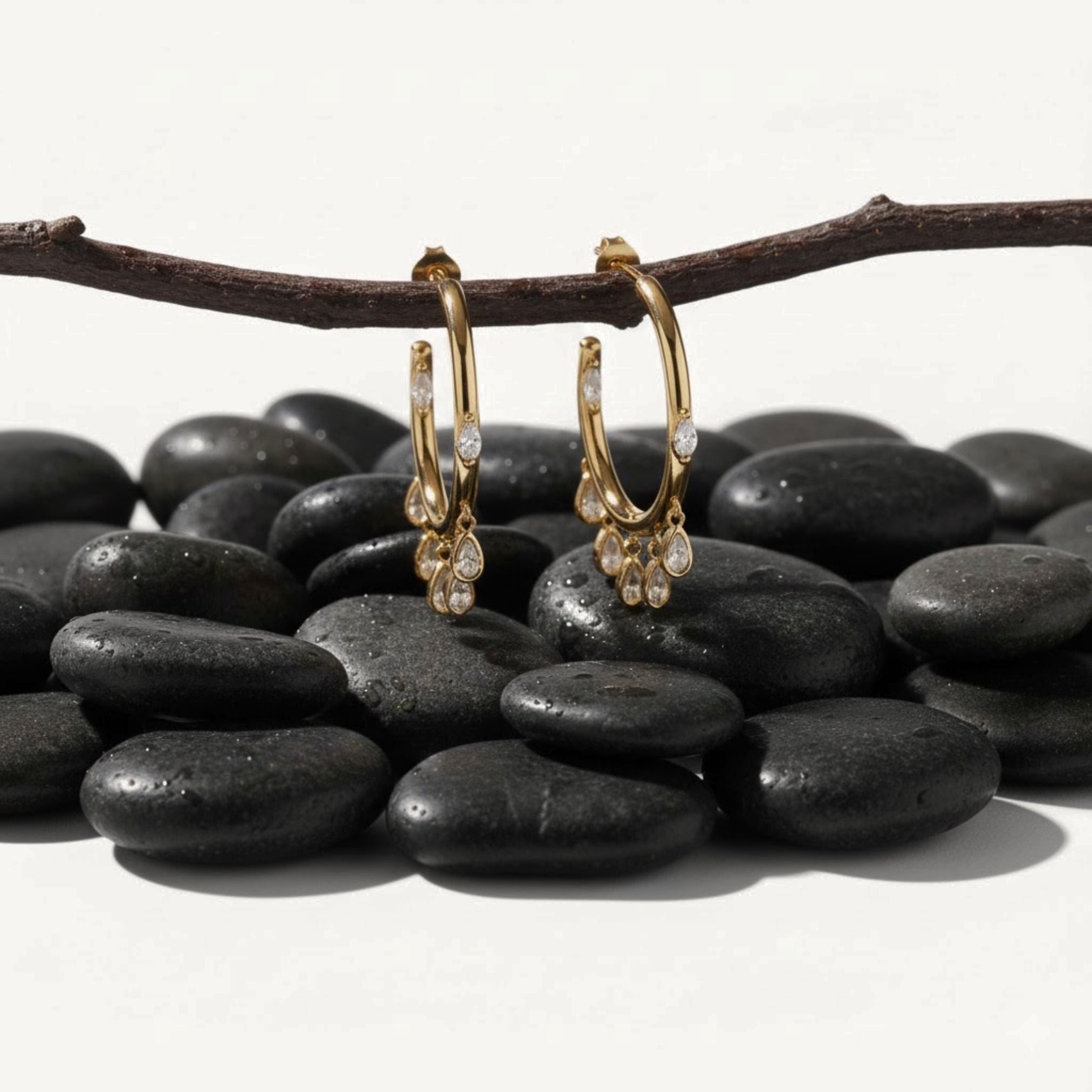 Celestial Droplet Hoop Earrings