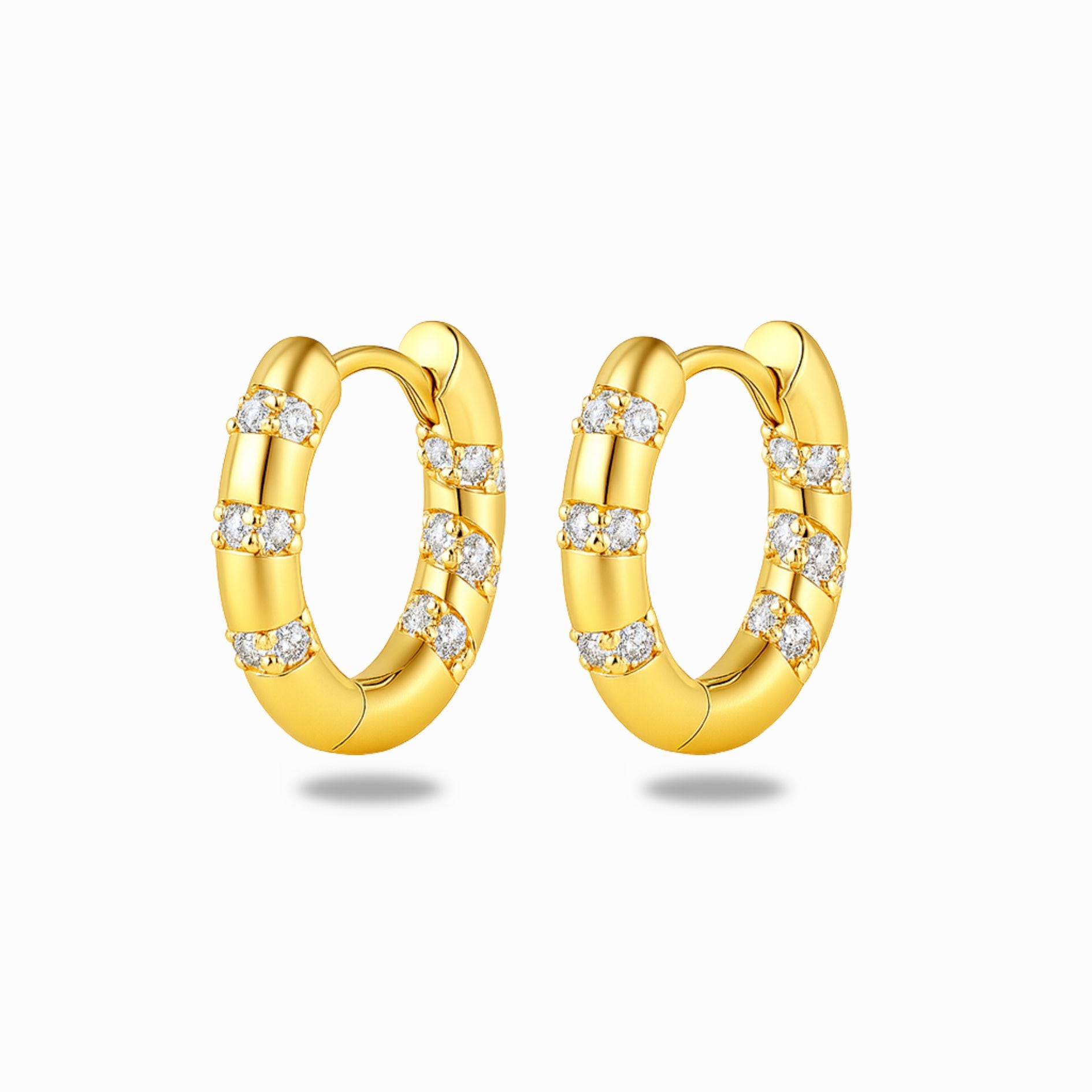 Luxe Pavé Cubic Zirconia Huggie Earrings