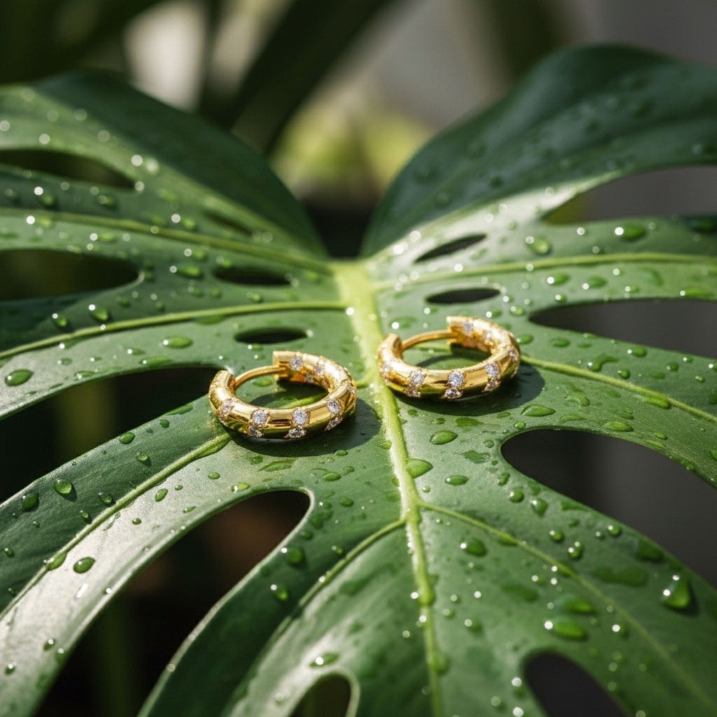 Luxe Pavé Cubic Zirconia Huggie Earrings