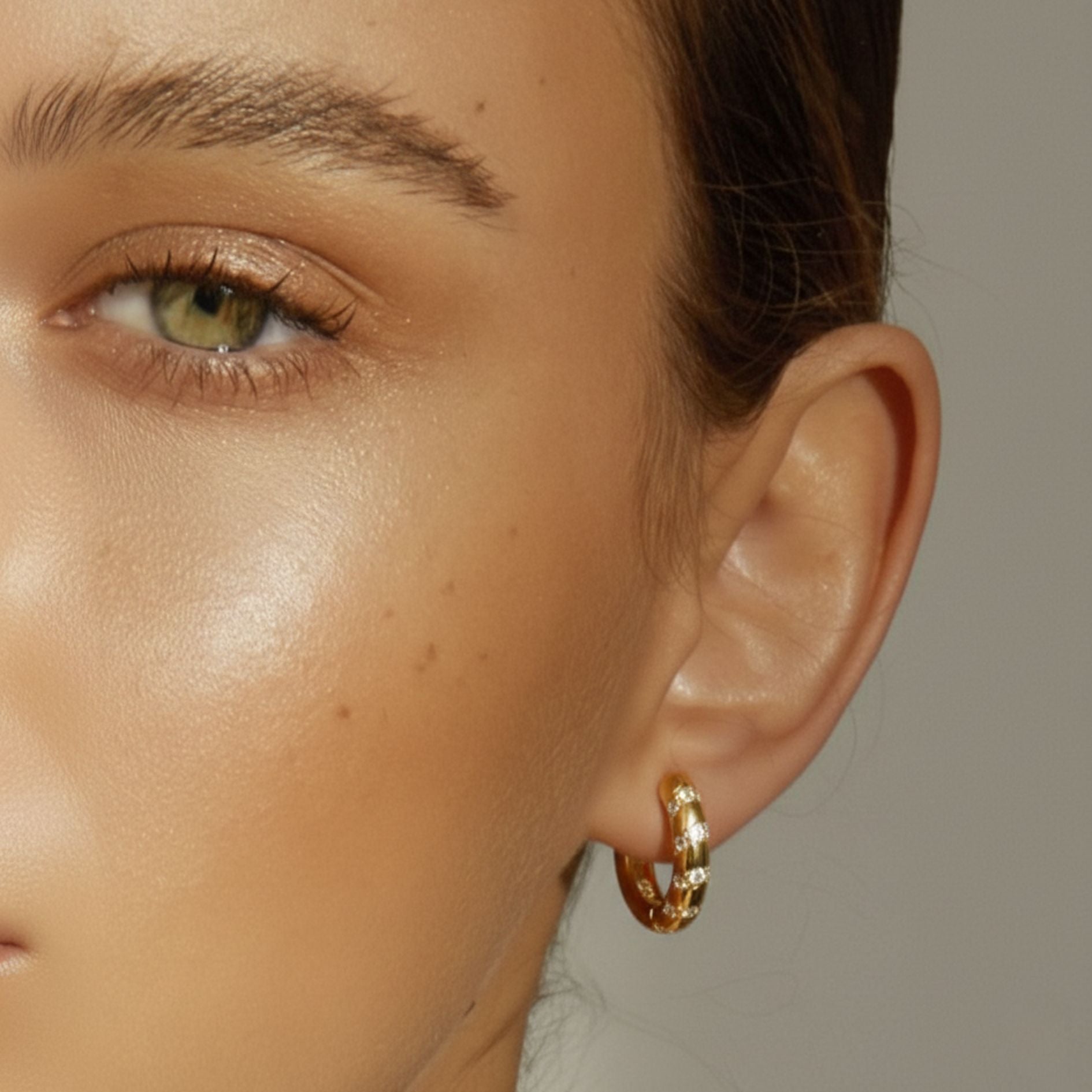 Luxe Pavé Cubic Zirconia Huggie Earrings