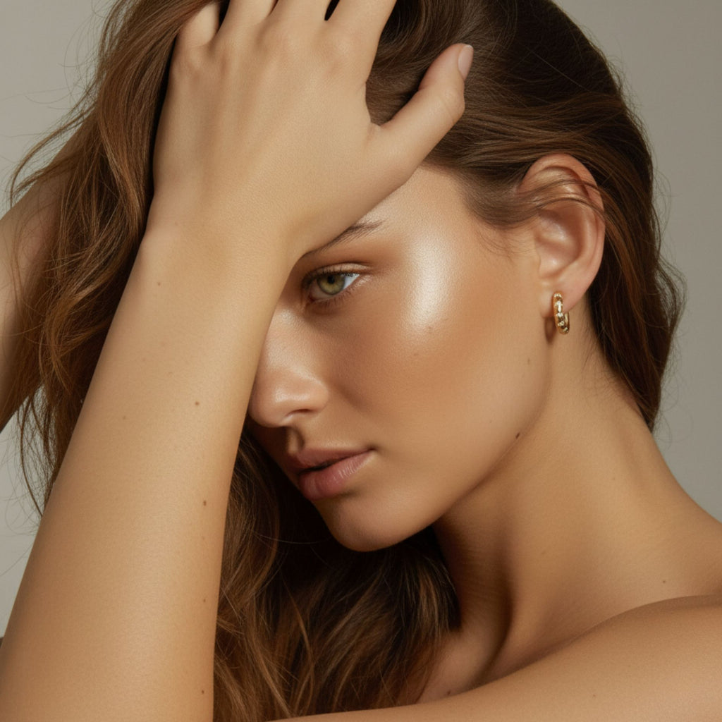 Luxe Pavé Cubic Zirconia Huggie Earrings