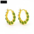 Emerald Tide Jasper Hoops