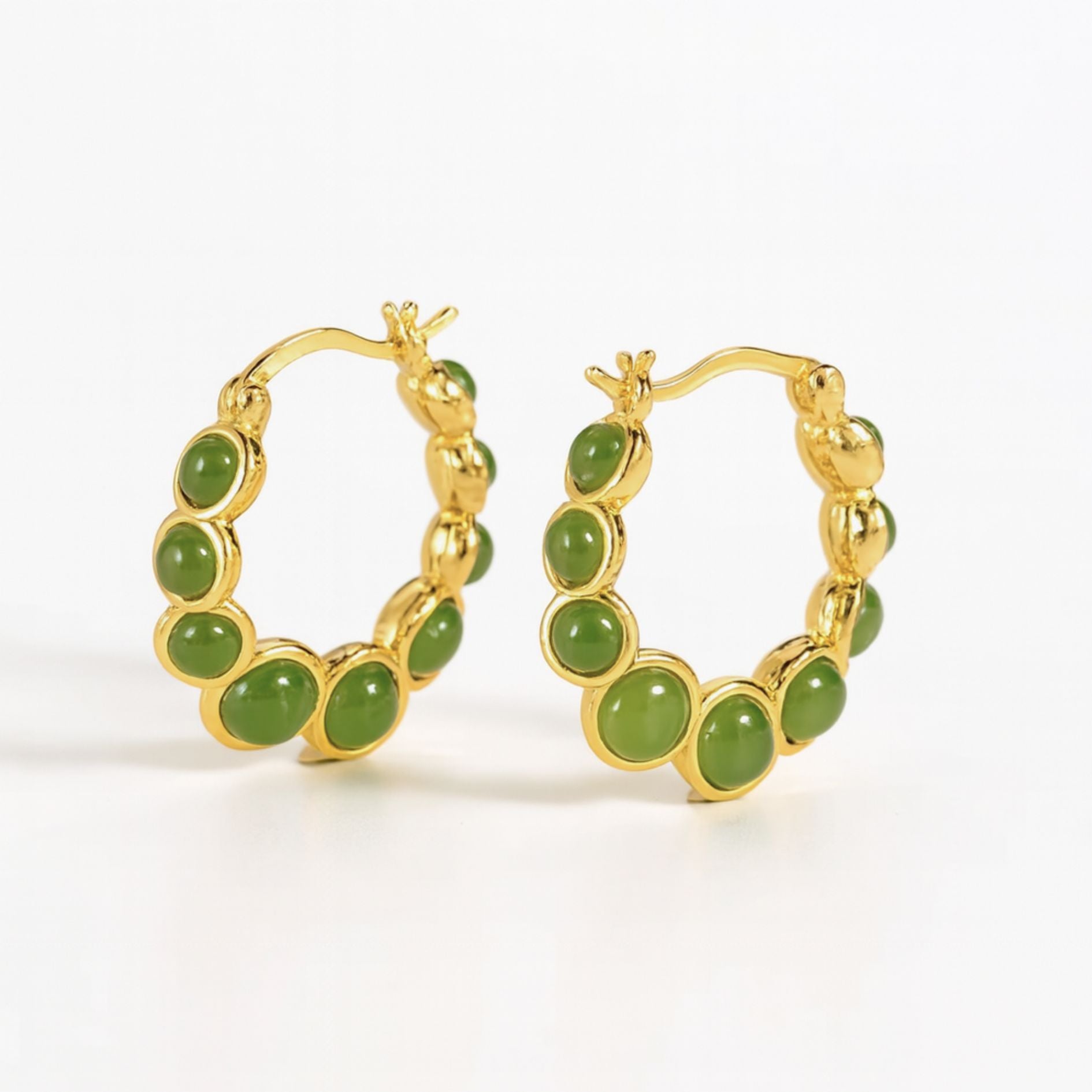 Emerald Tide Jasper Hoops