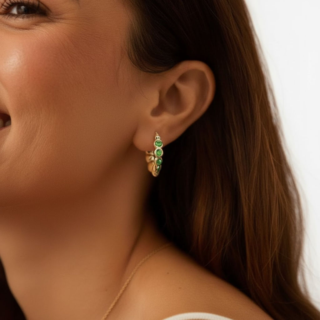 Emerald Tide Jasper Hoops