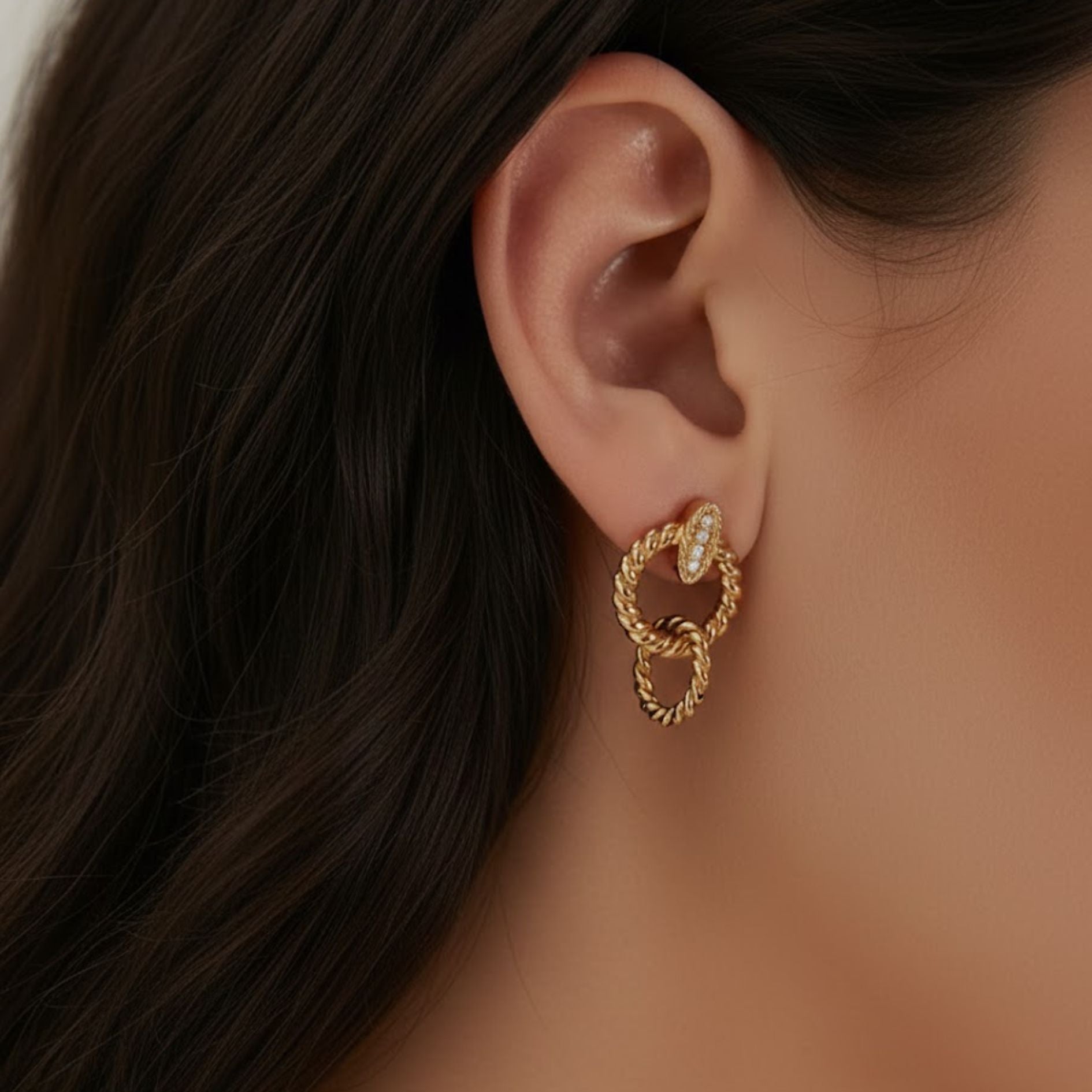 Sculpted Rope Drop Earrings