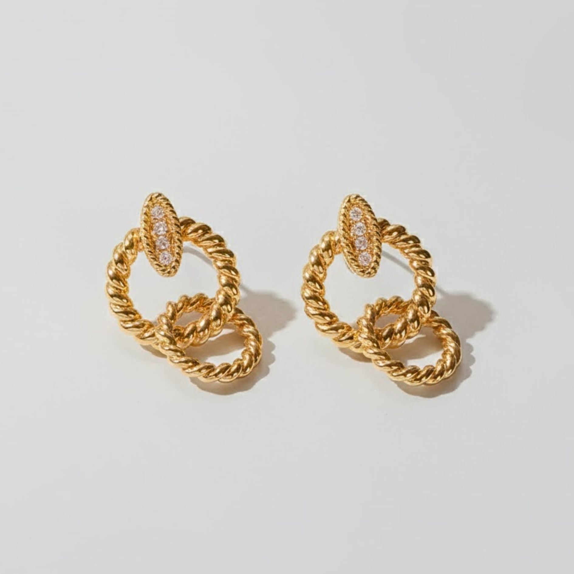 Sculpted Rope Drop Earrings