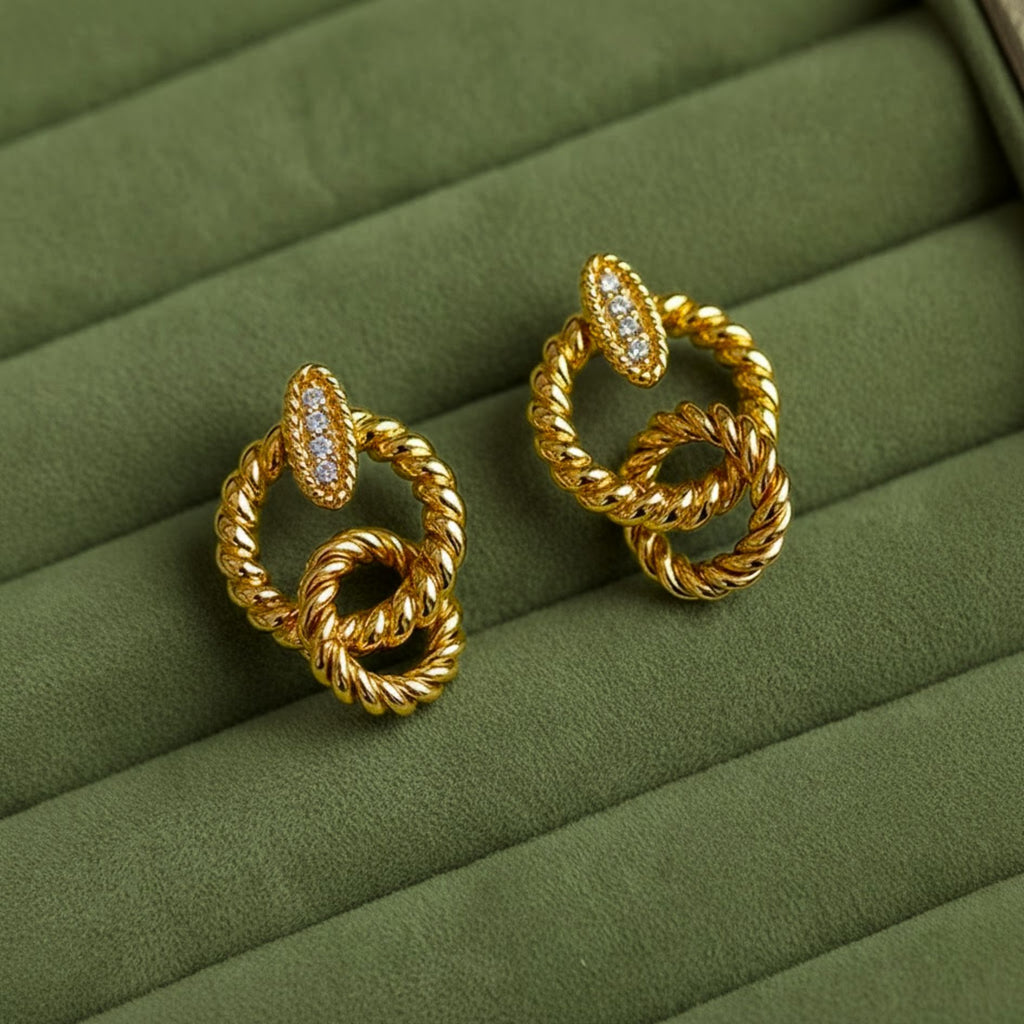 Sculpted Rope Drop Earrings