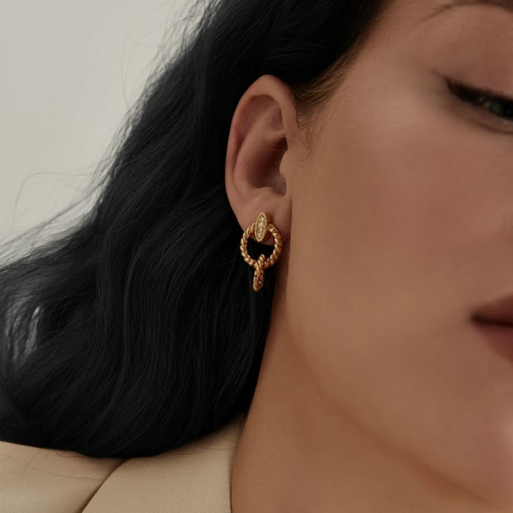 Sculpted Rope Drop Earrings