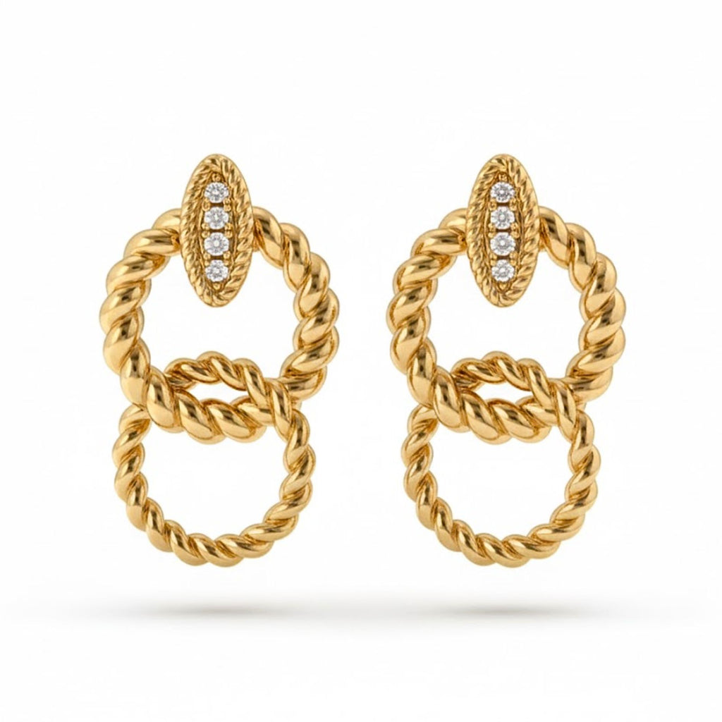 Sculpted Rope Drop Earrings