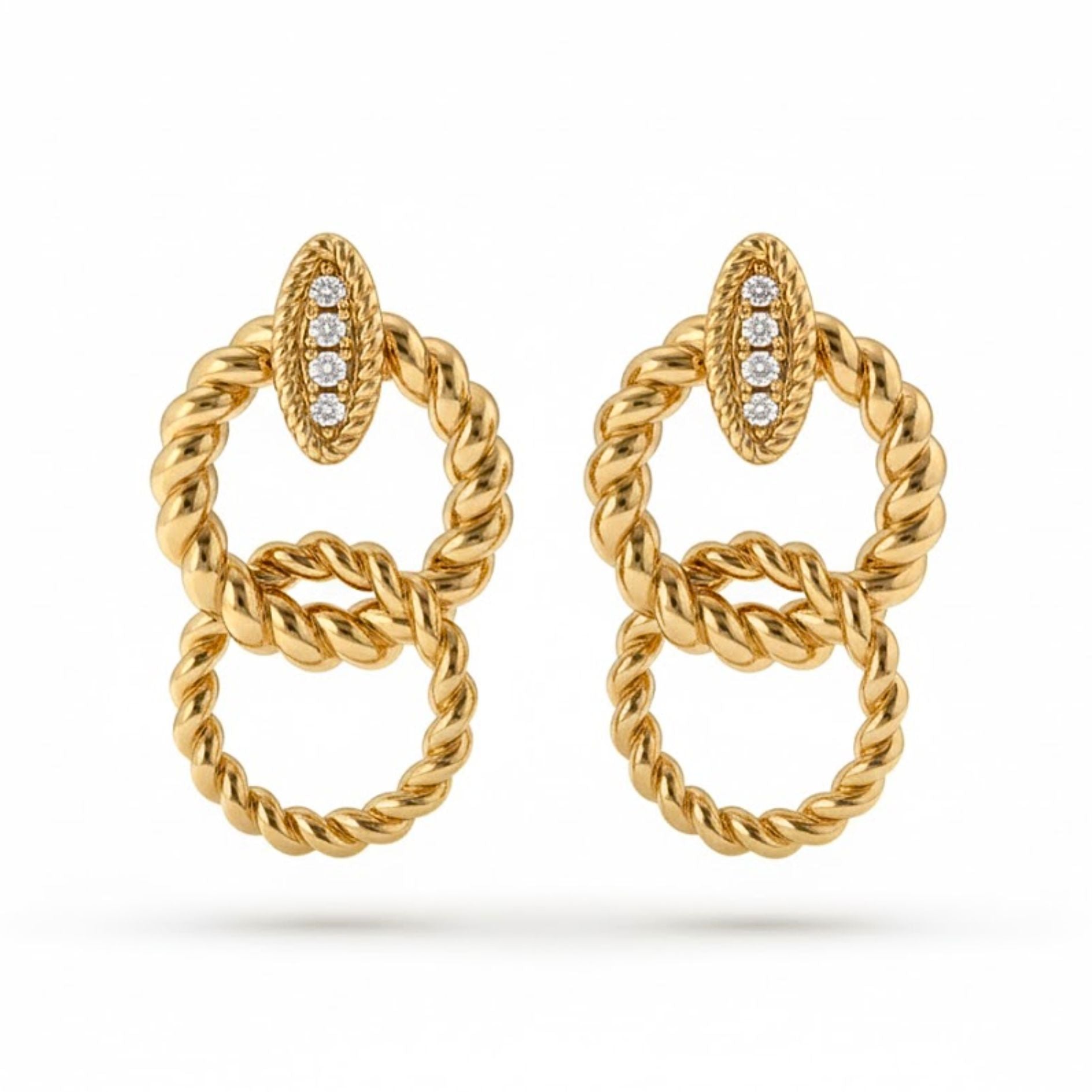 Sculpted Rope Drop Earrings