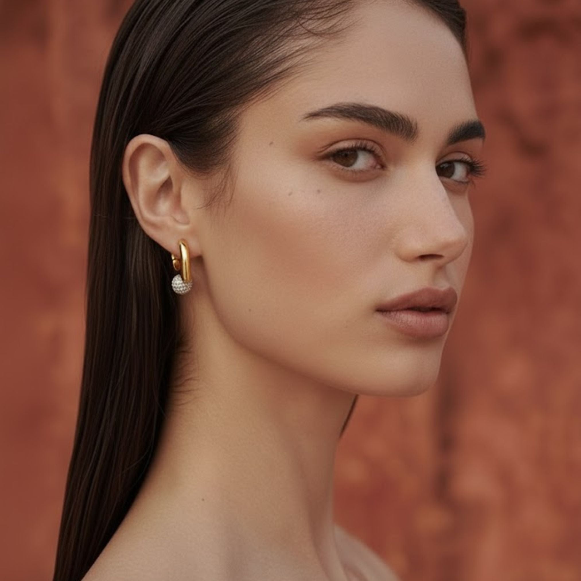 Lumière Sphere Huggie Earrings