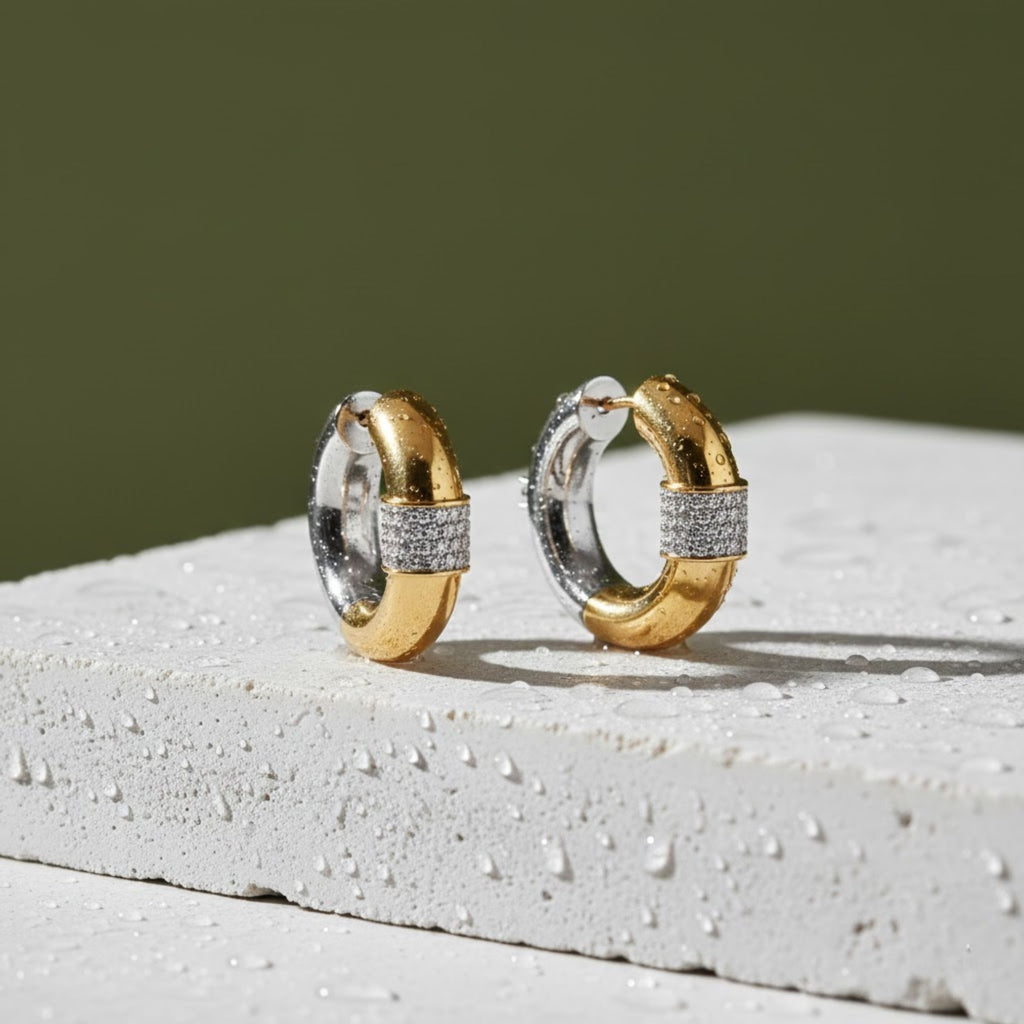 Luminé Pavé Circle Earrings