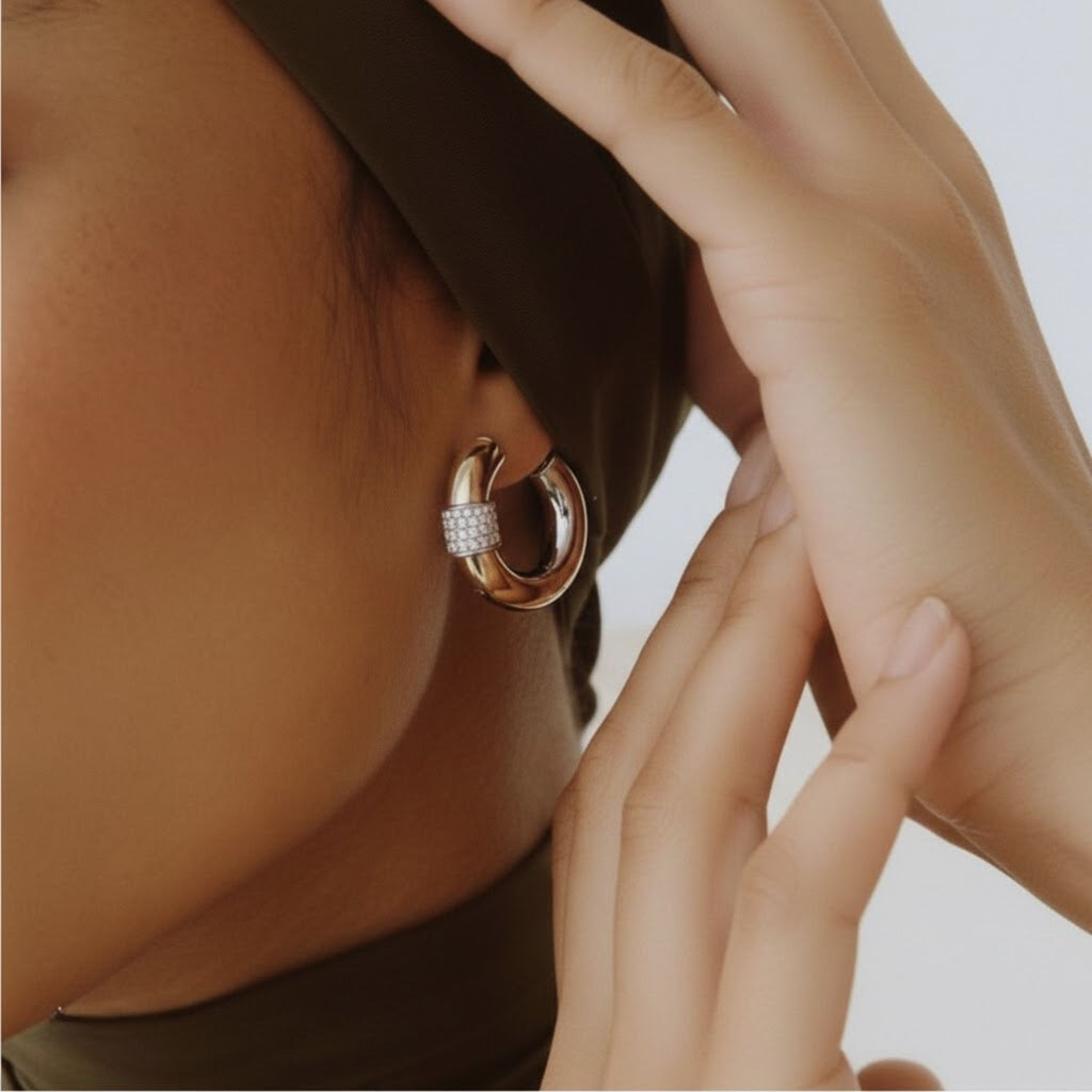 Luminé Pavé Circle Earrings