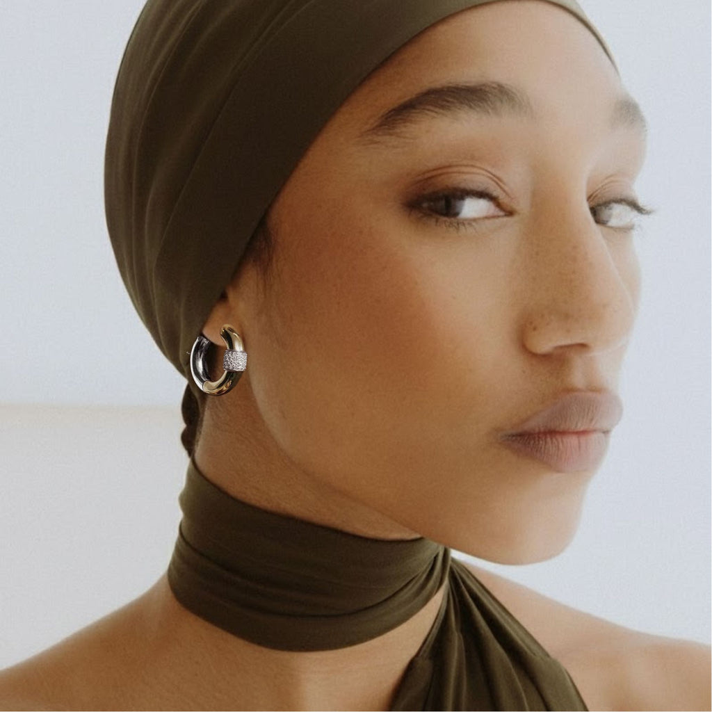 Luminé Pavé Circle Earrings