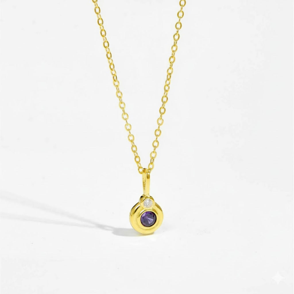 Luna Amethyst Droplet Necklace