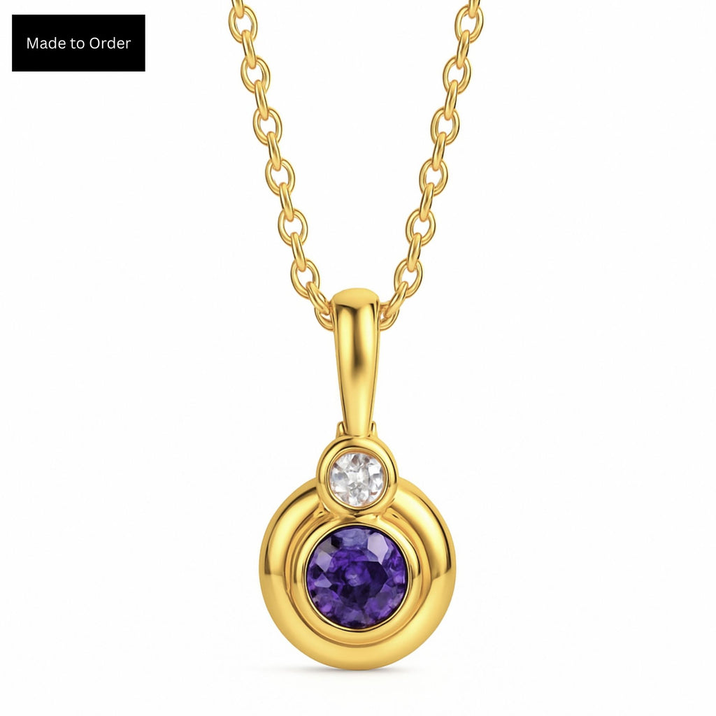 Luna Amethyst Droplet Necklace
