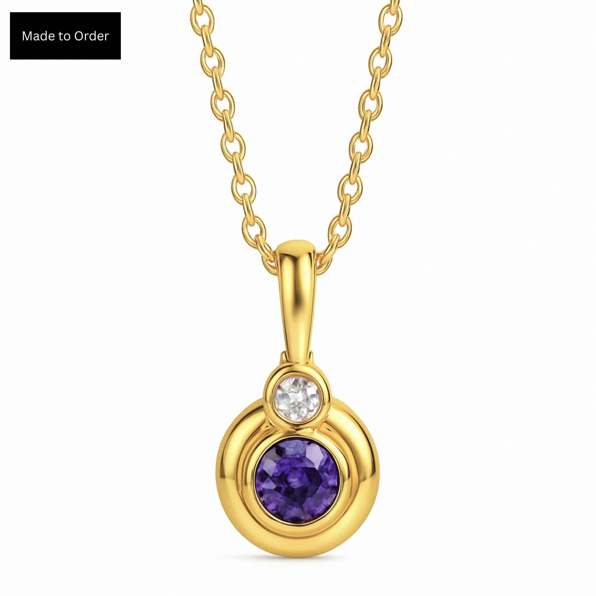 Luna Amethyst Droplet Necklace