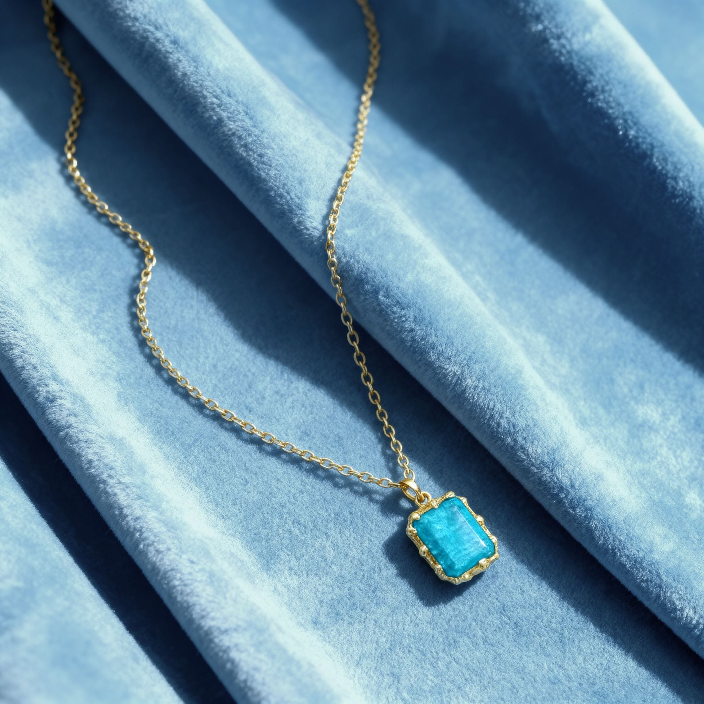 Verdant Glow Dyed Blue Green Quartz Necklace