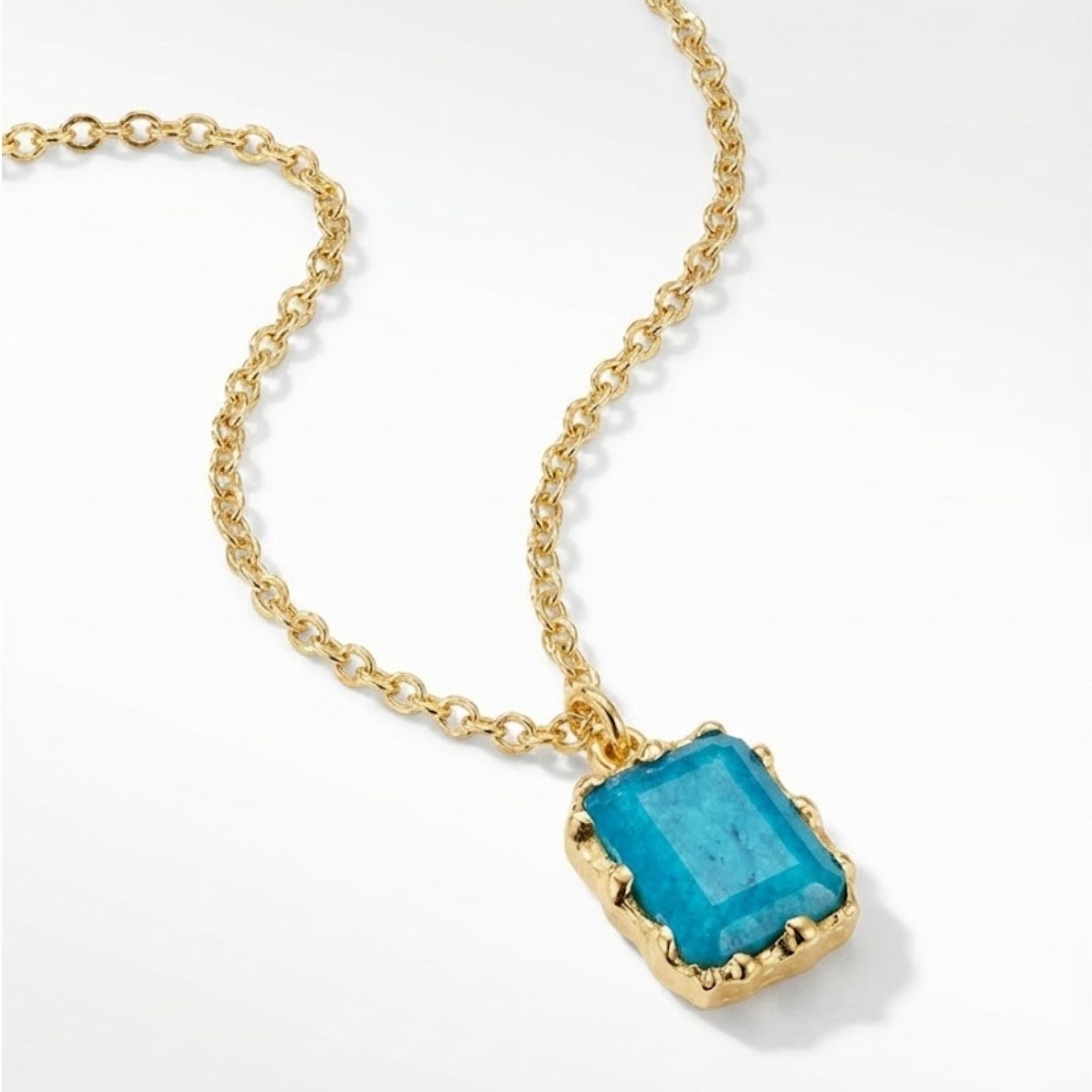 Verdant Glow Dyed Blue Green Quartz Necklace