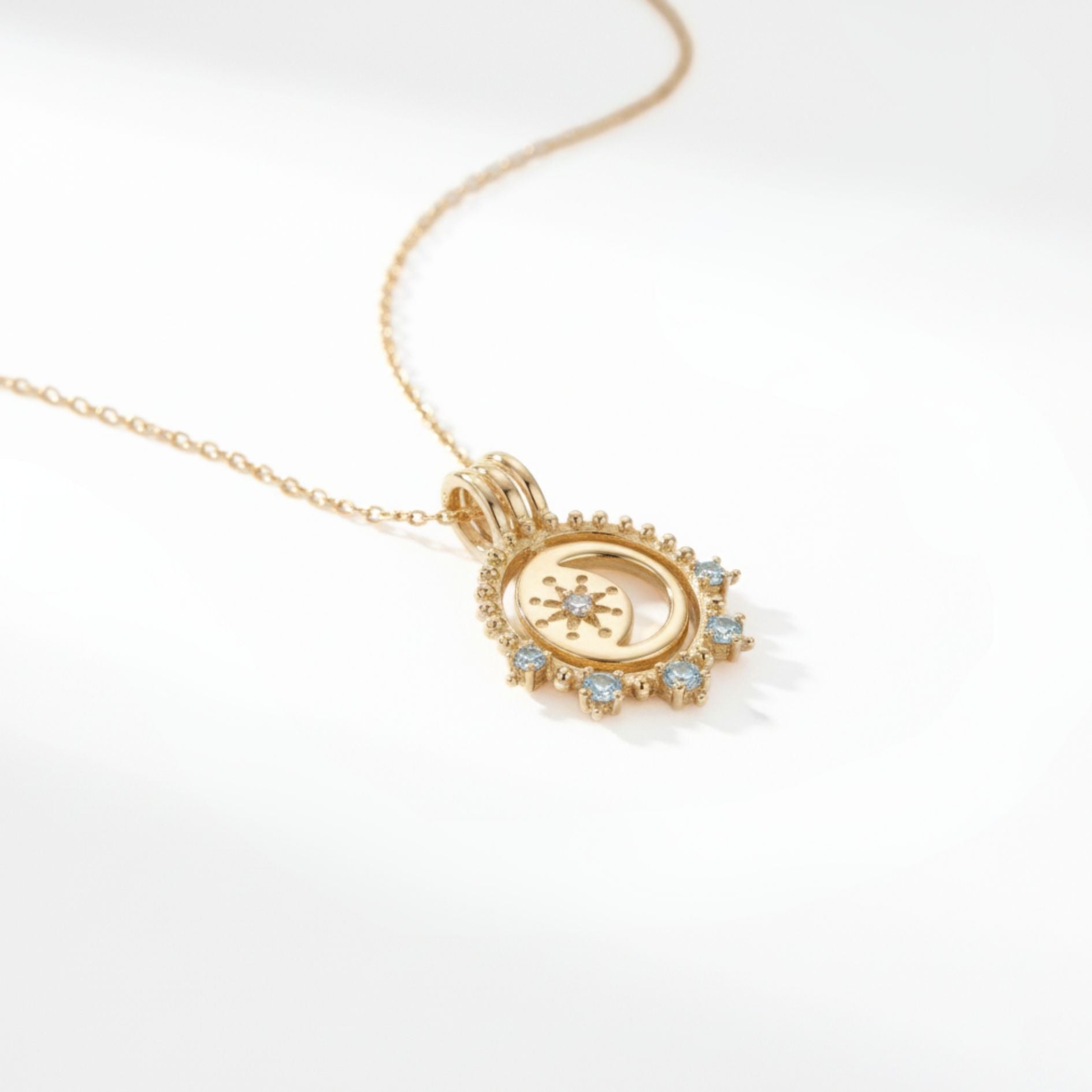 Cosmic Moon & Star Moissanite Pendant