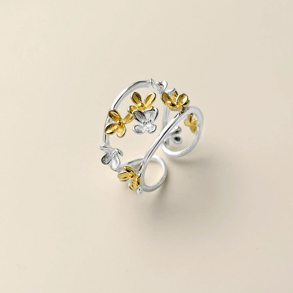 Botanical Bloom Wrap Adjustable Ring