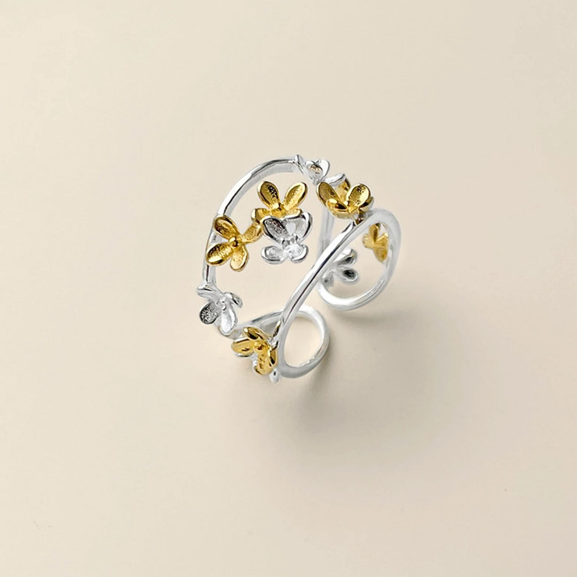 Botanical Bloom Wrap Adjustable Ring