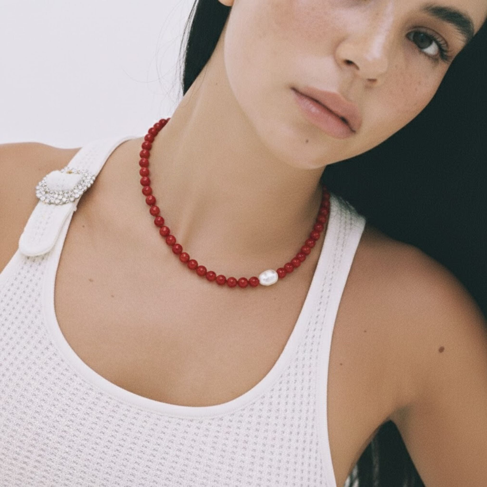 Solara Pearl Agate Necklace