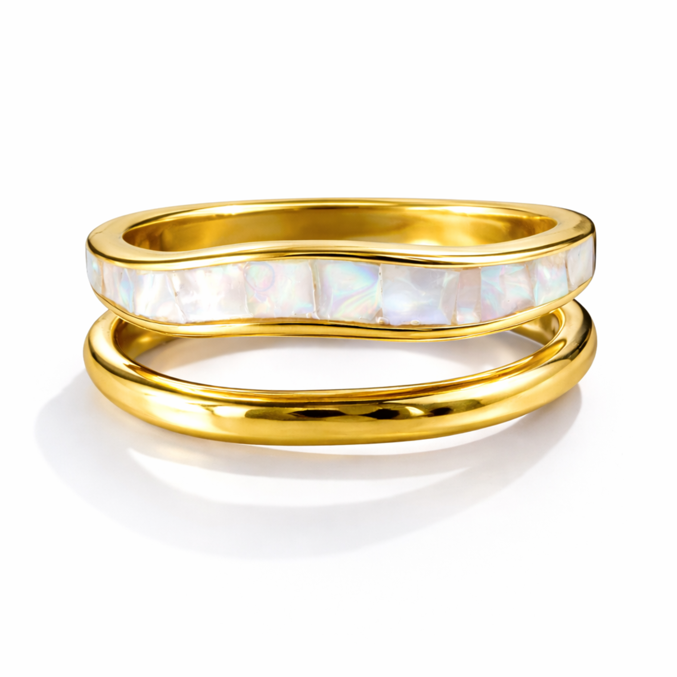 Lunara Wave Mother-of-Pearl Ring