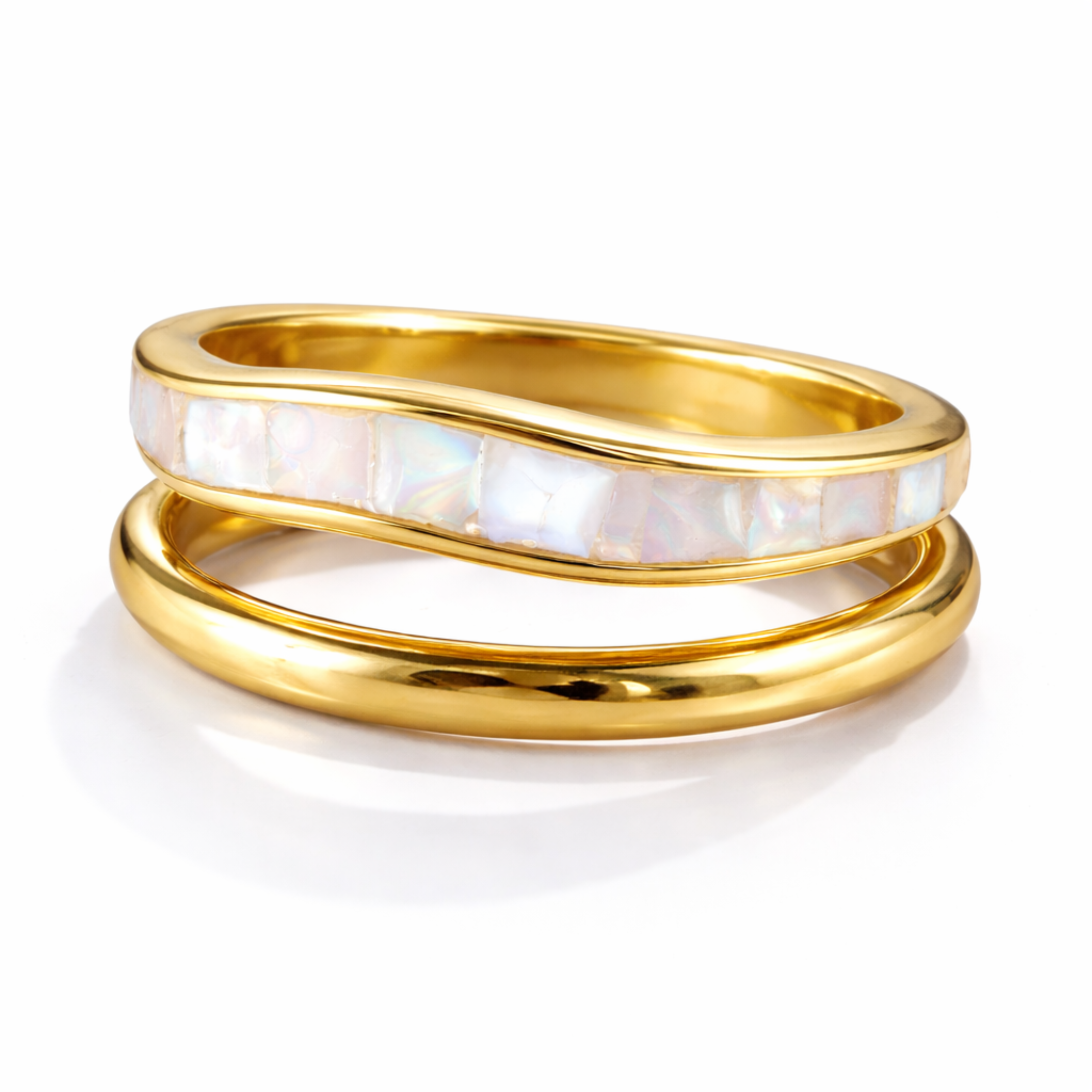 Lunara Wave Mother-of-Pearl Ring